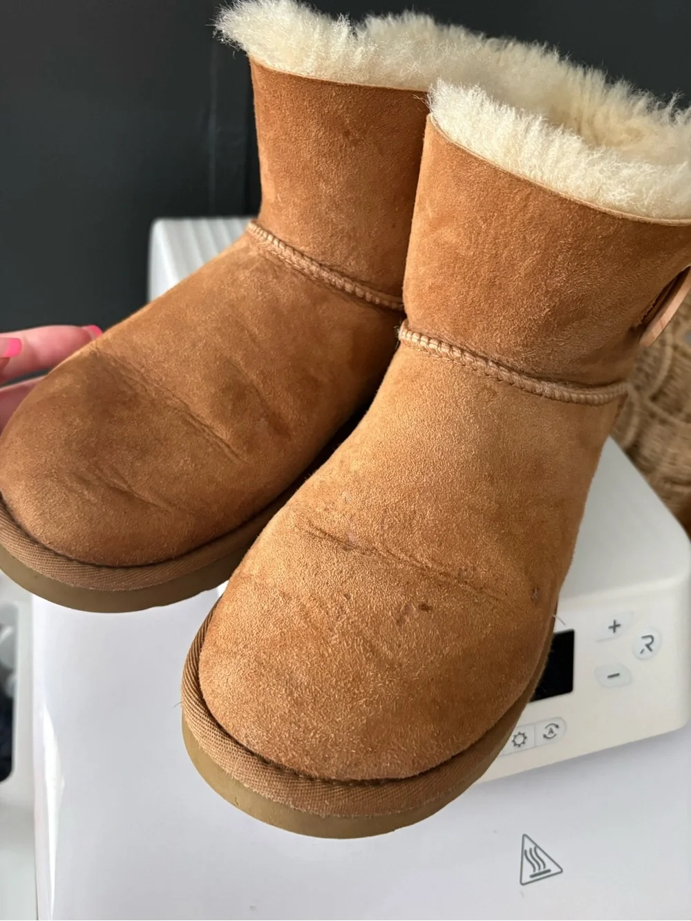UGG Chestnut Suede Mini Button Boot